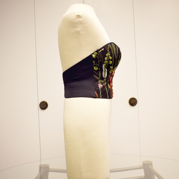 Love J: Black Floral Beaded Bustier Top - Picture 5 of 5